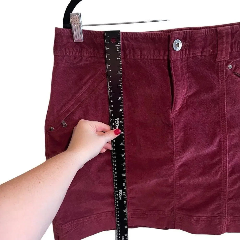 Athleta- Women’s Roseville Cherrywood Velvet Skirt, Size 14